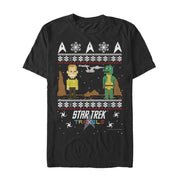 Men's Star Trek Ugly Christmas Pixelated Gorn  Adult T-Shirt