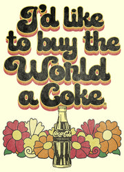 Men's Coca Cola Unity I'd Like to Buy the World a Coke Retro  Adult T-Shirt