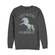 Men's Lost Gods Glitter Breakfast Unicorn  Adult Sweatshirt