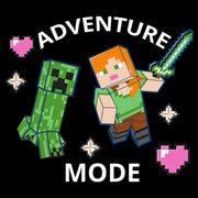 Men's Minecraft Adventure Mode Alex and Creeper  Adult T-Shirt