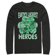 Men's Marvel Earth's Luckiest Heroes St. Patrick's  Adult Long Sleeve Shirt