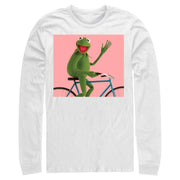 Men's The Muppets Kermit Bike Wave  Adult Long Sleeve Shirt