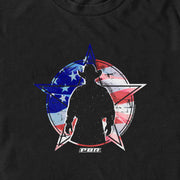 Men's Professional Bull Riders American Flag Cowboy Silhouette  Adult T-Shirt