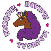 Men's Afro Unicorn Purple Divine Unique Magical  Adult T-Shirt