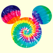 Men's Mickey & Friends Rainbow Tie-Dye Mickey Mouse Logo  Adult T-Shirt