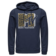 Men's MTV Cheetah Print Logo  Adult Pull Over Hoodie