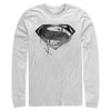 Men's Zack Snyder Justice League Superman Silver Logo  Adult Long Sleeve Shirt