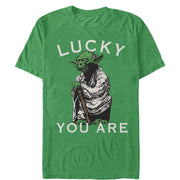 Men's Star Wars St. Patrick's Day Yoda Lucky You Are  Adult T-Shirt