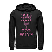 Women's CHIN UP Will Run For Wine  Adult Pull Over Hoodie