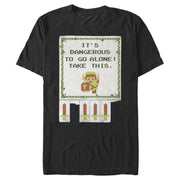 Men's Nintendo Legend of Zelda Dangerous to go Alone  Adult T-Shirt