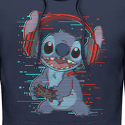 Men's Lilo & Stitch Red and Blue Gamer  Adult Pull Over Hoodie