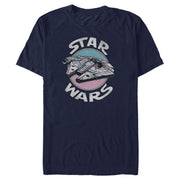 Men's Star Wars Millennium Falcon Gradient Circle  Adult T-Shirt