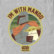 Men's Star Wars: The Mandalorian I'm with Mando Minimalist Badge  Adult T-Shirt