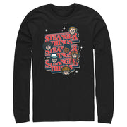 Men's Stranger Things The Gang Cartoon Logo  Adult Long Sleeve Shirt