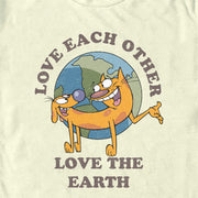 Men's Catdog Love the Earth  Adult T-Shirt