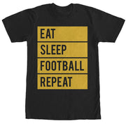 Men's CHIN UP Eat Sleep Football Repeat  Adult T-Shirt