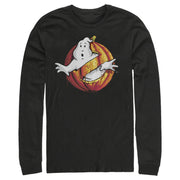 Men's Ghostbusters Halloween Pumpkin Logo  Adult Long Sleeve Shirt