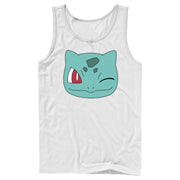 Men's Pokemon Bulbasaur Wink Face  Adult Tank Top