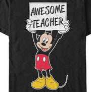 Men's Mickey & Friends Awesome Teacher Sign  Adult T-Shirt