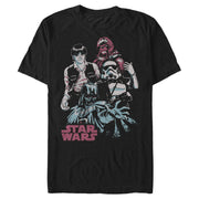 Men's Star Wars Retro Animation Character Line-Up  Adult T-Shirt