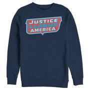 Men's Justice League Patriotic Frame Logo  Adult Sweatshirt