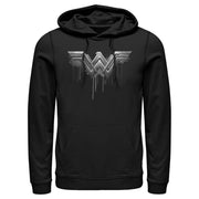 Men's Zack Snyder Justice League Wonder Woman Silver Logo  Adult Pull Over Hoodie