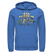 Men's Justice League Team Awesome Perspective  Adult Pull Over Hoodie