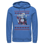 Men's Batman Ugly Christmas Harley Quinn  Adult Pull Over Hoodie