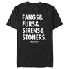 Men's Wednesday Fangs & Furs & Sirens & Stoners  Adult T-Shirt