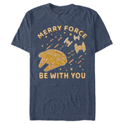 Men's Star Wars Merry Force Gingerbread Millennium Falcon  Adult T-Shirt