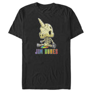 Men's R.I.P. Rainbows in Pieces Jim Bones Unicorn  Adult T-Shirt