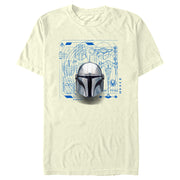 Men's Star Wars: The Mandalorian Icons Blue Prints  Adult T-Shirt