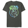 Men's Star Wars: The Book of Boba Fett Blue and Green Distressed Retro Logo  Adult T-Shirt