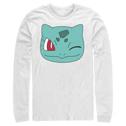 Men's Pokemon Bulbasaur Wink Face  Adult Long Sleeve Shirt