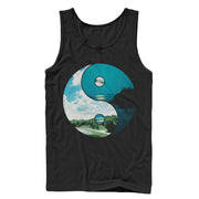 Men's Lost Gods Yin Yang Landscape  Adult Tank Top