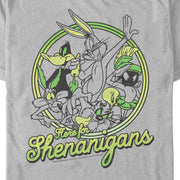 Men's Looney Tunes St. Patrick's Day Here for Shenanigans  Adult T-Shirt