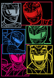 Men's Power Rangers Neon Boxes  Adult T-Shirt