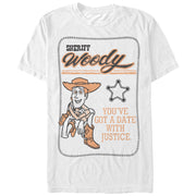 Men's Toy Story Sheriff Woody Date With Justice  Adult T-Shirt