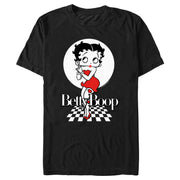 Men's Betty Boop Black and White Checkers Pose  Adult T-Shirt