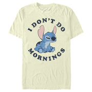 Men's Lilo & Stitch I Don't Do Mornings Light Blue  Adult T-Shirt