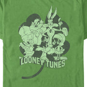 Men's Looney Tunes St. Patrick's Day Four-Leaf Clover Group  Adult T-Shirt