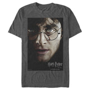 Men's Harry Potter Deathly Hallows Harry Character Poster  Adult T-Shirt