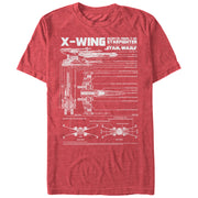 Men's Star Wars X-Wing Schematics  Adult T-Shirt