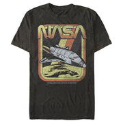 Men's NASA Retro Rocket Poster  Adult T-Shirt