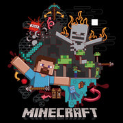 Men's Minecraft Steve and Skeleton  Adult T-Shirt