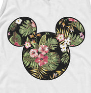 Men's Mickey & Friends Floral Face  Adult Tank Top