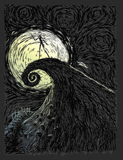 Men's The Nightmare Before Christmas Jack Skellington Spiral Hill Painting  Adult T-Shirt