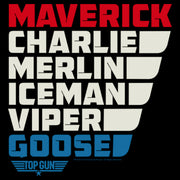 Men's Top Gun Character Name Stack  Adult T-Shirt