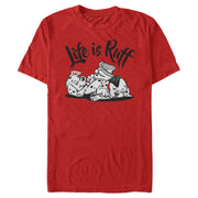 Men's One Hundred and One Dalmatians Life is Ruff  Adult T-Shirt