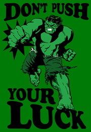 Men's Marvel St. Patrick's Day The Hulk Don't Push Your Luck  Adult Sweatshirt